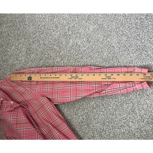 Loft Plaid Ruffle Shirt Long Sleeve Button Preppy Academia Womens Size Medium - Picture 14 of 14
